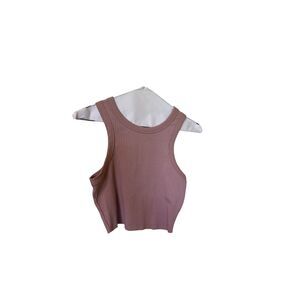 Bozzolo Dusty Pink Ribbed Cropped High Neck Tank Top Women’s Size Small